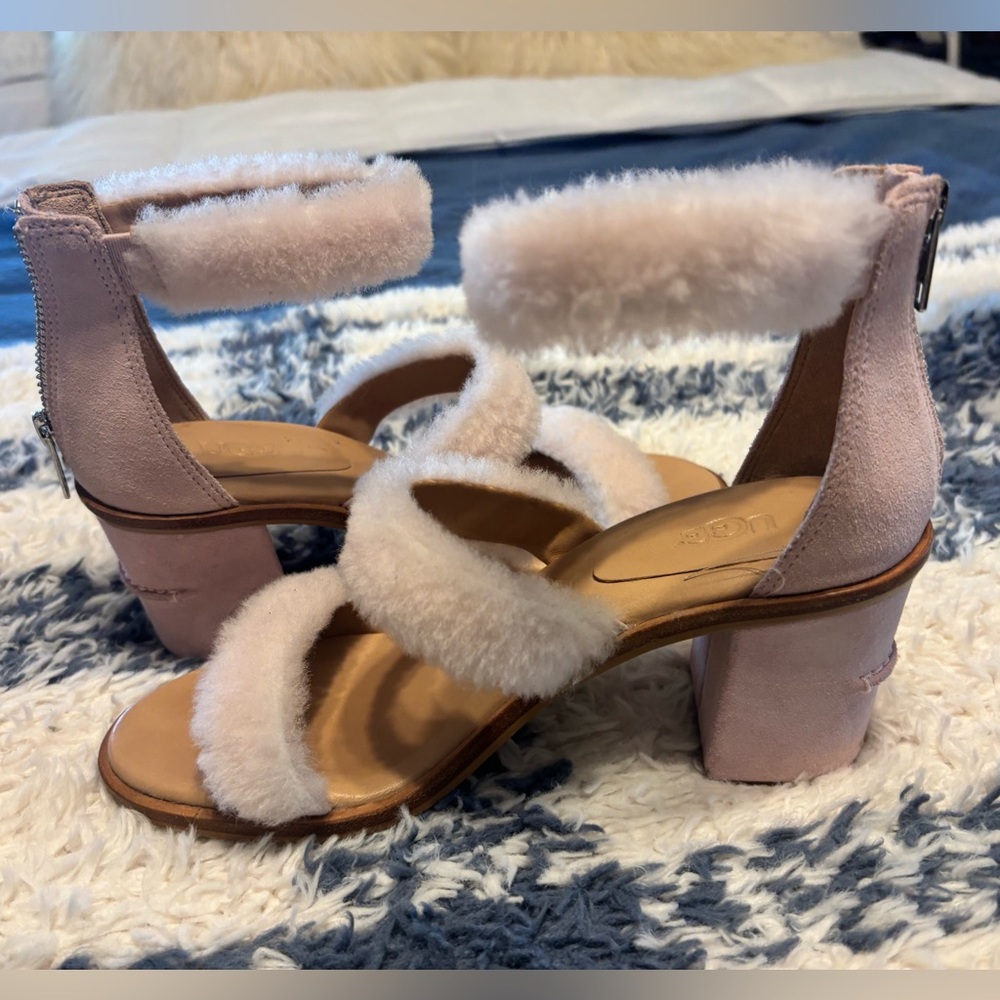 UGG Women's Pink Shearling Heels